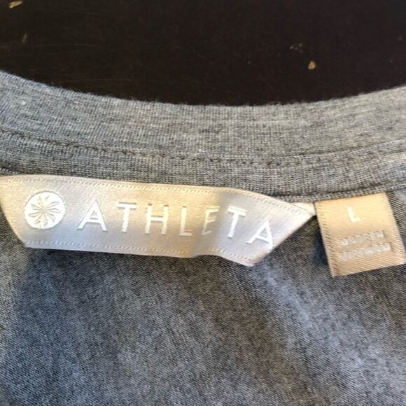 Athleta gray draped slouch jersey knit midi dress size Large - Picture 7 of 14